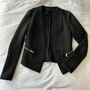DYNAMITE Black textured fitted blazer with pockets